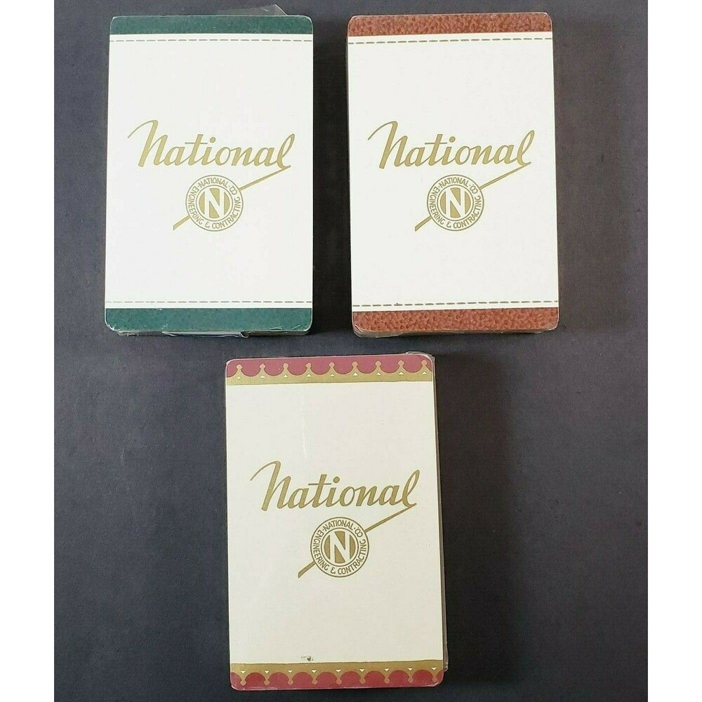 Vtg National Deck of Playing Cards Set of 3 Game Strategy MCM Sealed